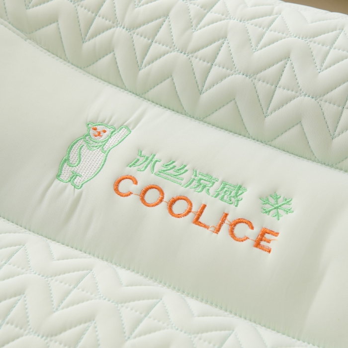 91家纺网 家纺一手货源 找家纺 蝶飞舞 2025年新款刺绣冰丝凉感枕头枕芯 绿色 保健枕1000g