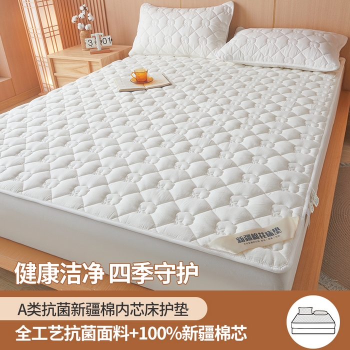 （总）西域种棉人·千百笠 2025新款A类抗菌100%新疆棉花填充夹棉床垫床护垫软垫床褥子单人双人学生垫