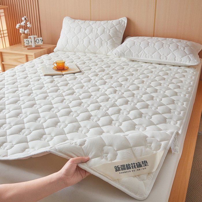 91家纺网 家纺一手货源 找家纺 （总）西域种棉人·千百笠 2025新款A类抗菌100%新疆棉花填充夹棉床垫床护垫软垫床褥子单人双人学生垫