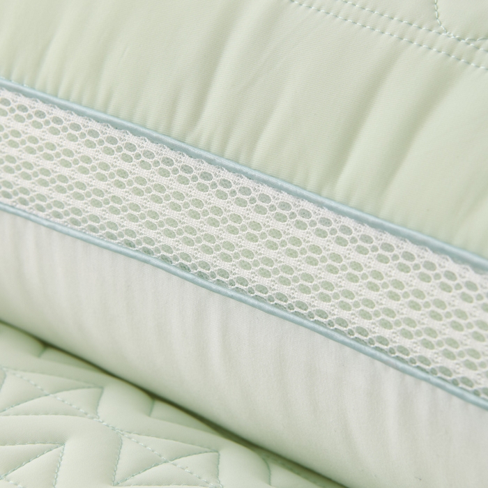 91家纺网 家纺一手货源 找家纺 蝶飞舞 2025新款刺绣冰丝凉感枕头枕芯 绿色 面包枕48*74cm/900g