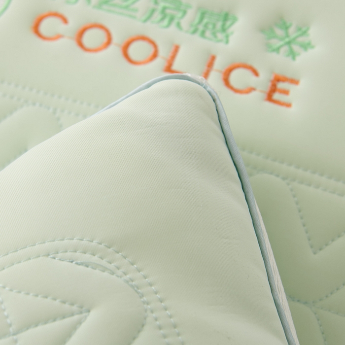 91家纺网 家纺一手货源 找家纺 蝶飞舞 2025新款刺绣冰丝凉感枕头枕芯 绿色 面包枕48*74cm/1000