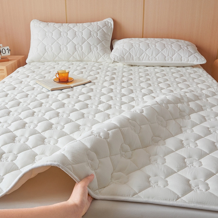 91家纺网 家纺一手货源 找家纺 西域种棉人·千百笠 2025新款A类抗菌100%新疆棉花填充夹棉床垫床护垫软垫床褥子单人双人学生垫 娴雅软垫-白