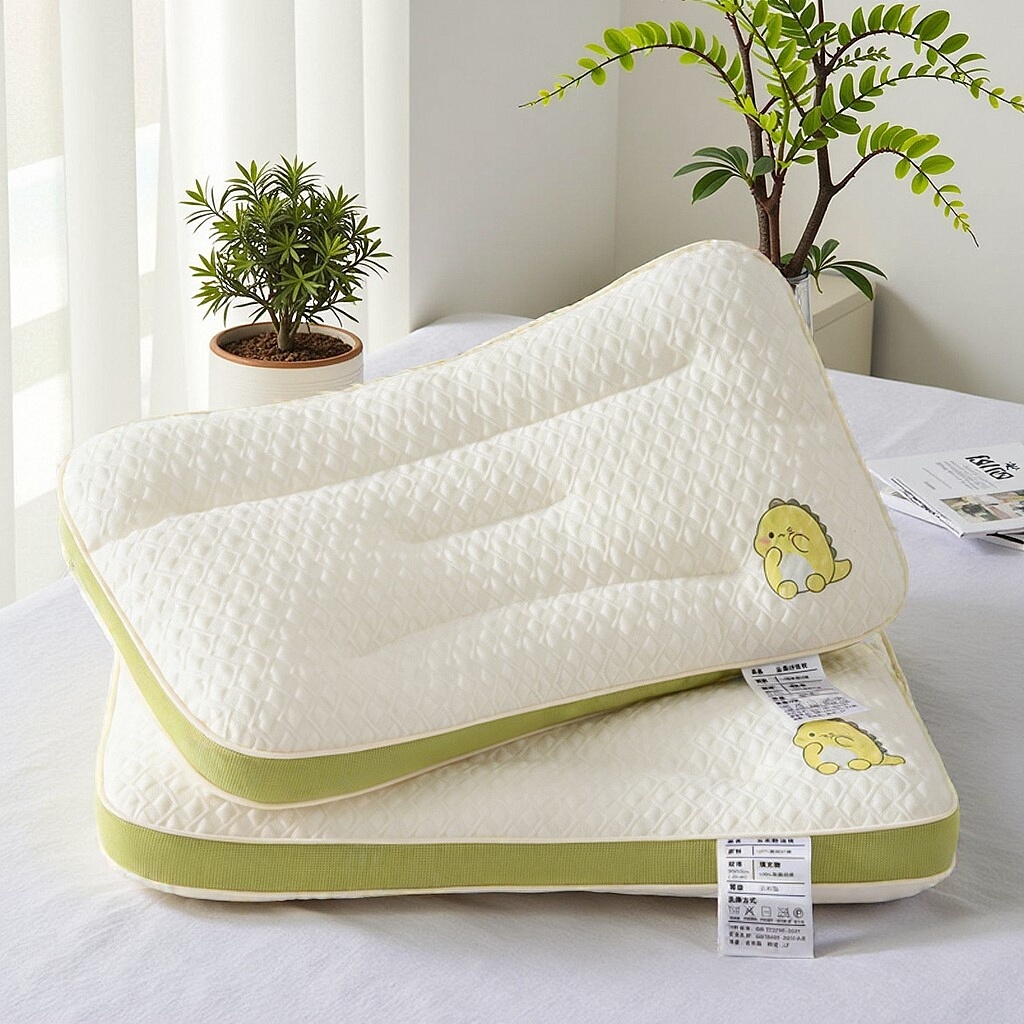 91家纺网 家纺一手货源 找家纺 （总）蝶飞舞 2025新款小恐龙针织舒适款儿童学生款枕头枕芯