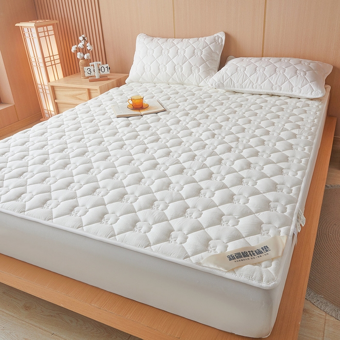 91家纺网 家纺一手货源 找家纺 西域种棉人·千百笠 2025新款A类抗菌100%新疆棉花填充夹棉床垫床护垫软垫床褥子单人双人学生垫 娴雅软垫-白