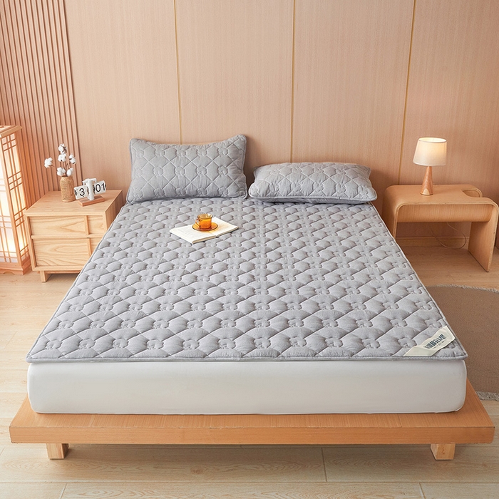 91家纺网 家纺一手货源 找家纺 西域种棉人·千百笠 2025新款A类抗菌100%新疆棉花填充夹棉床垫床护垫软垫床褥子单人双人学生垫 娴雅软垫-灰