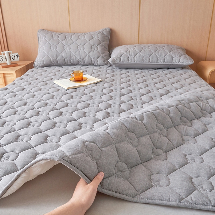 91家纺网 家纺一手货源 找家纺 西域种棉人·千百笠 2025新款A类抗菌100%新疆棉花填充夹棉床垫床护垫软垫床褥子单人双人学生垫 娴雅软垫-灰