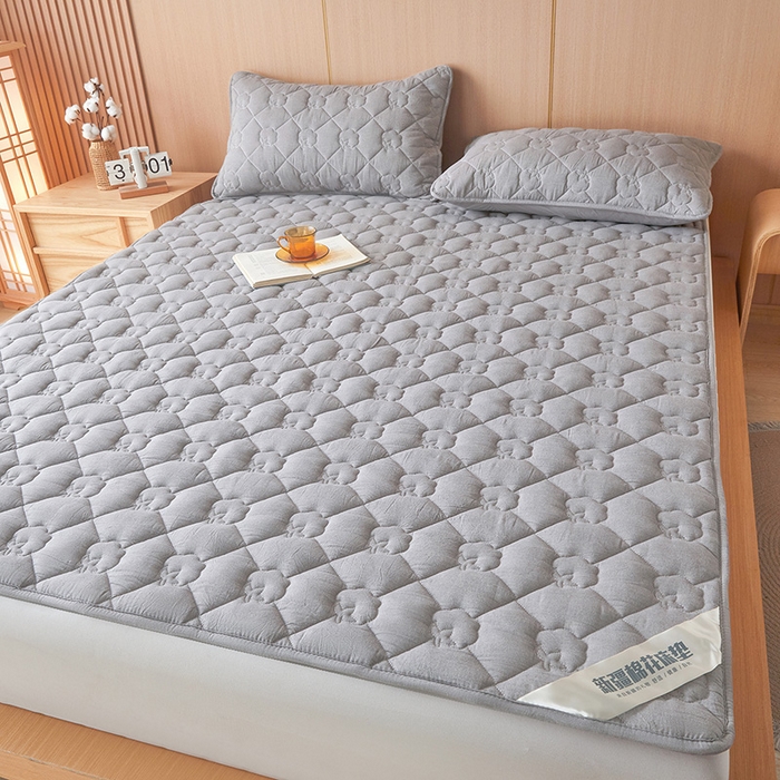 91家纺网 家纺一手货源 找家纺 西域种棉人·千百笠 2025新款A类抗菌100%新疆棉花填充夹棉床垫床护垫软垫床褥子单人双人学生垫 娴雅软垫-灰