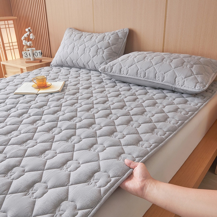 91家纺网 家纺一手货源 找家纺 西域种棉人·千百笠 2025新款A类抗菌100%新疆棉花填充夹棉床垫床护垫软垫床褥子单人双人学生垫 娴雅软垫-灰