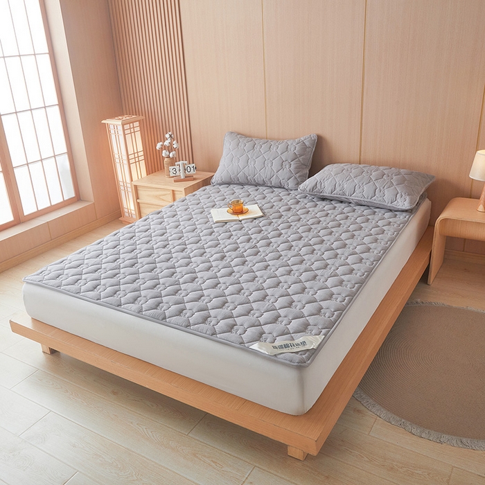 91家纺网 家纺一手货源 找家纺 西域种棉人·千百笠 2025新款A类抗菌100%新疆棉花填充夹棉床垫床护垫软垫床褥子单人双人学生垫 娴雅软垫-灰