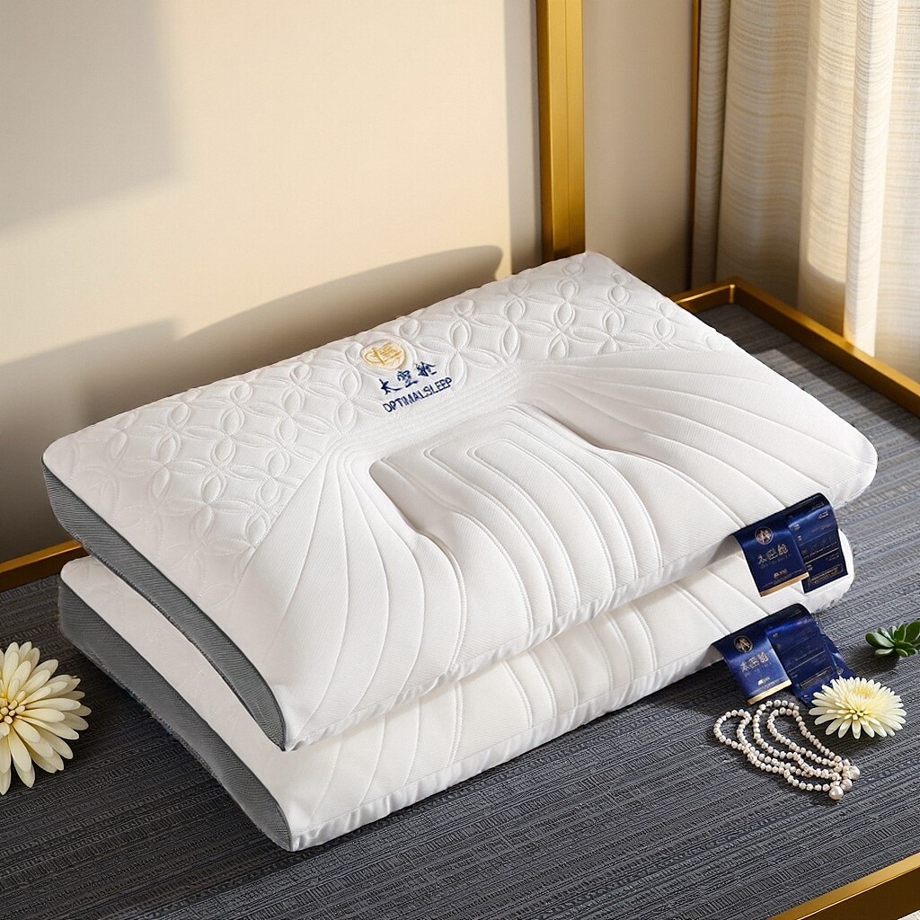 91家纺网 家纺一手货源 找家纺 蝶飞舞 2025新款太空舱乳胶层护颈枕头枕芯太空舱 太空舱800g 48*74cm