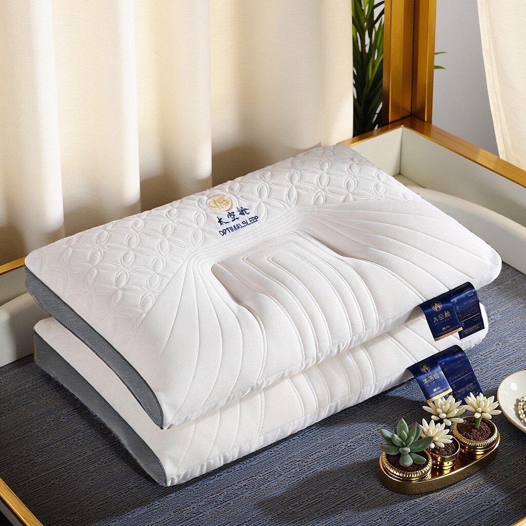 91家纺网 家纺一手货源 找家纺 蝶飞舞 2025新款太空舱乳胶层护颈枕头枕芯太空舱 太空舱800g 48*74cm