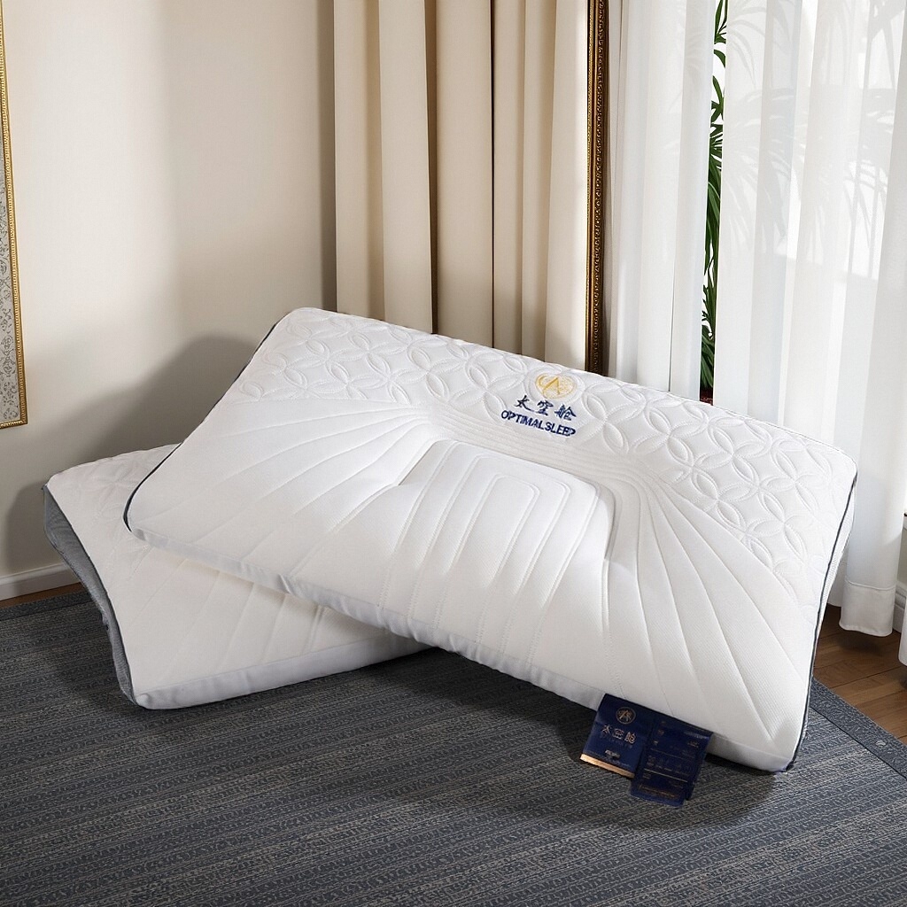 91家纺网 家纺一手货源 找家纺 蝶飞舞 2025新款太空舱乳胶层护颈枕头枕芯太空舱 太空舱1000g 48*74cm