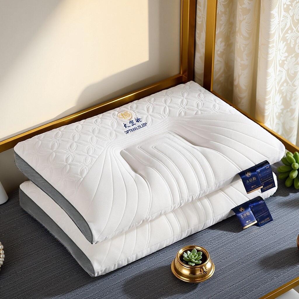 91家纺网 家纺一手货源 找家纺 蝶飞舞 2025新款太空舱乳胶层护颈枕头枕芯太空舱 太空舱900g 48*74cm