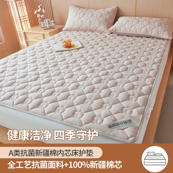 西域种棉人·千百笠 2025新款A类抗菌100%新疆棉花填充夹棉床垫床护垫软垫床褥子单人双人学生垫 娴雅软垫-咖