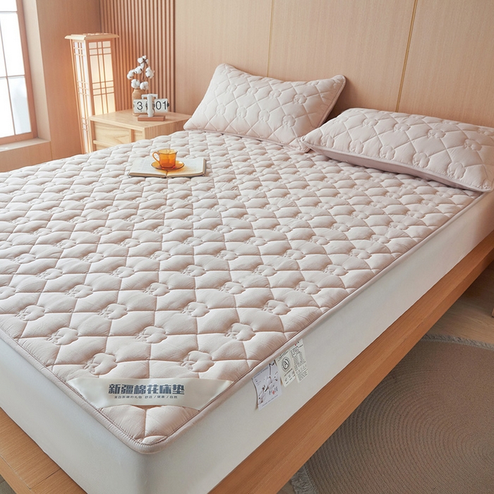 91家纺网 家纺一手货源 找家纺 西域种棉人·千百笠 2025新款A类抗菌100%新疆棉花填充夹棉床垫床护垫软垫床褥子单人双人学生垫 娴雅软垫-咖