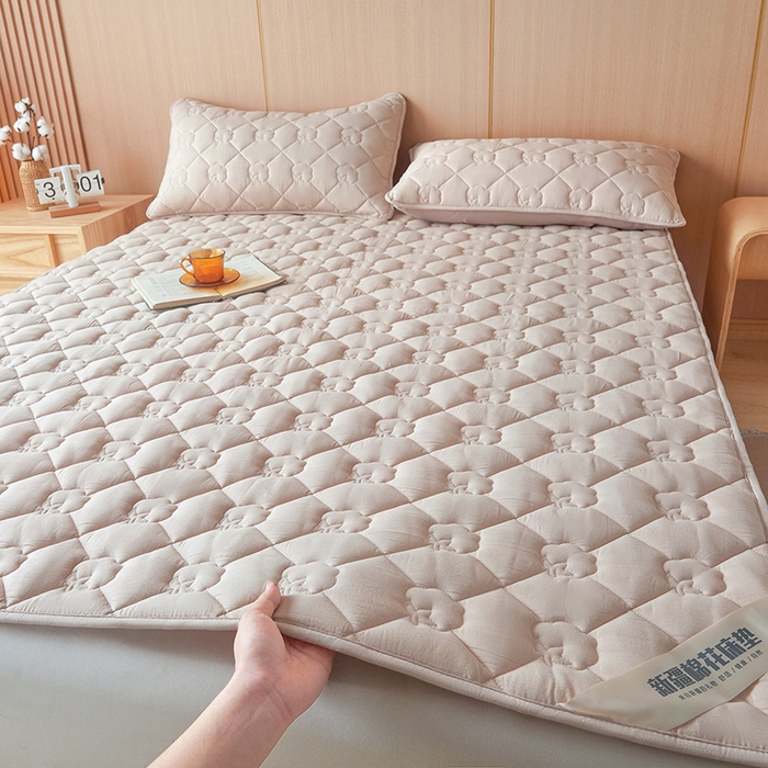 91家纺网 家纺一手货源 找家纺 西域种棉人·千百笠 2025新款A类抗菌100%新疆棉花填充夹棉床垫床护垫软垫床褥子单人双人学生垫 娴雅软垫-咖