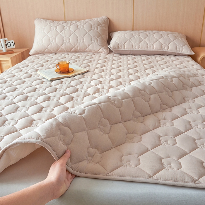 91家纺网 家纺一手货源 找家纺 西域种棉人·千百笠 2025新款A类抗菌100%新疆棉花填充夹棉床垫床护垫软垫床褥子单人双人学生垫 娴雅软垫-咖