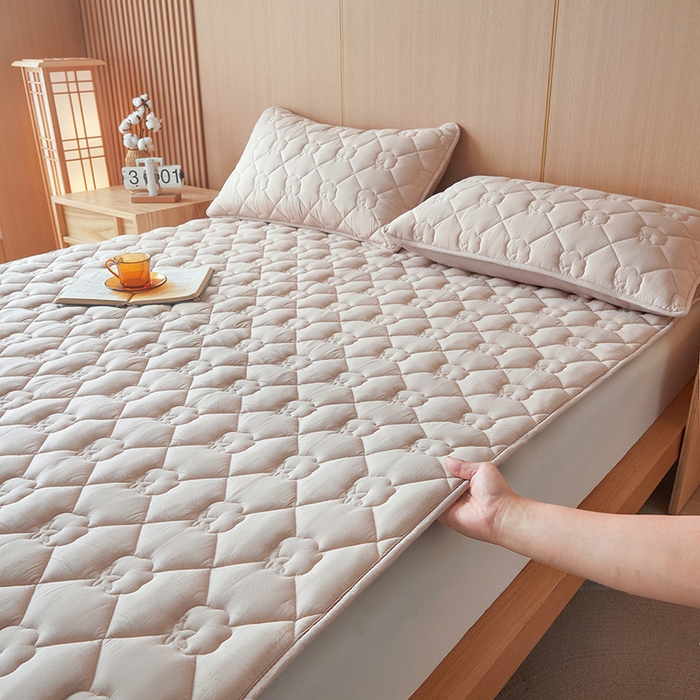 91家纺网 家纺一手货源 找家纺 西域种棉人·千百笠 2025新款A类抗菌100%新疆棉花填充夹棉床垫床护垫软垫床褥子单人双人学生垫 娴雅软垫-咖