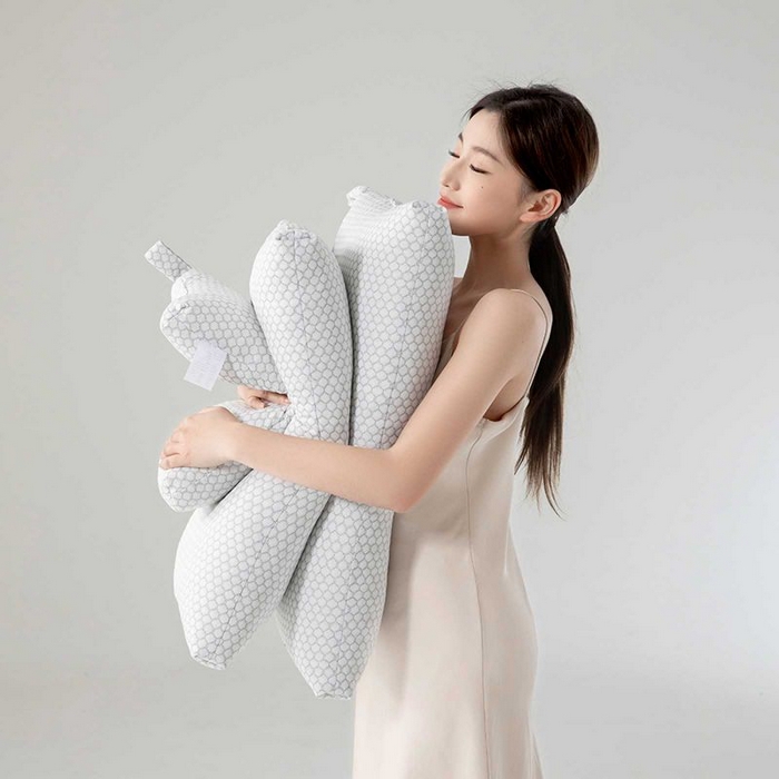 91家纺网 家纺一手货源 找家纺 蝶飞舞 2025新款记忆棉水立方保健舒睡枕头枕芯 灰色 30*50cm