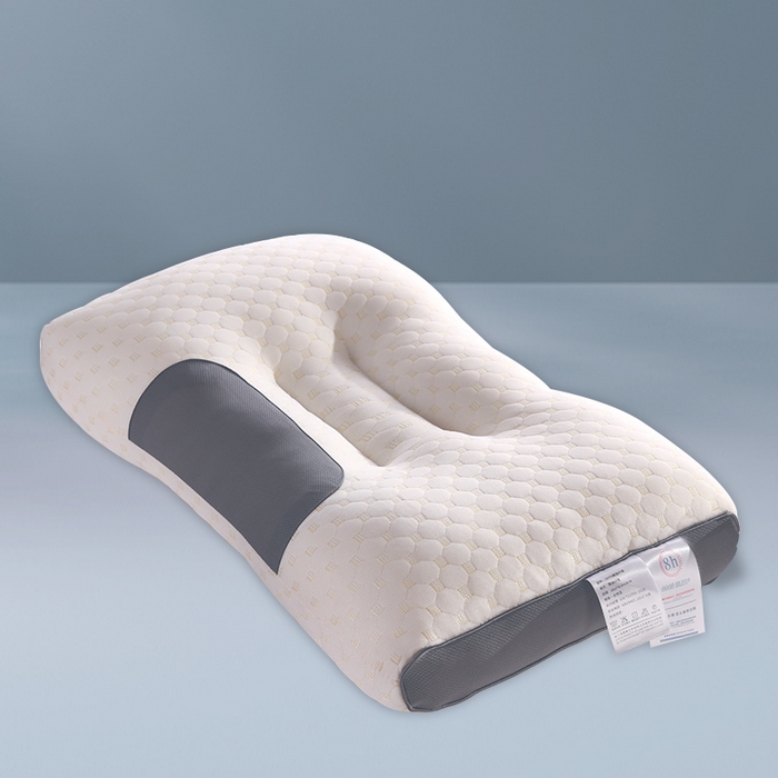 91家纺网 家纺一手货源 找家纺 蝶飞舞 2025新款spa针织棉3D按摩枕助睡眠枕头枕芯 米色 48*74cm/900g