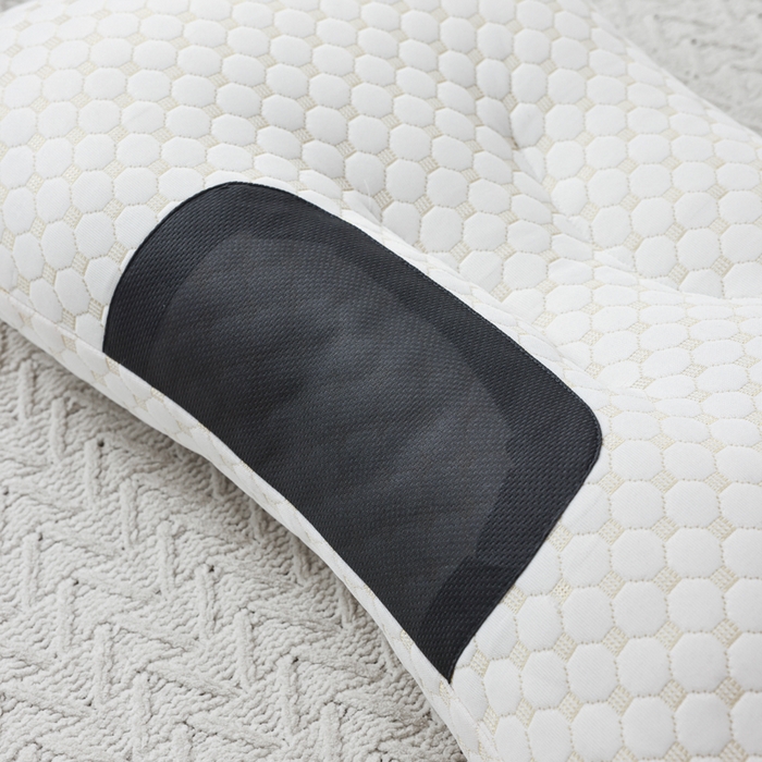 91家纺网 家纺一手货源 找家纺 蝶飞舞 2025新款spa针织棉3D按摩枕助睡眠枕头枕芯 米色 48*74cm/1000