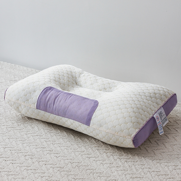 91家纺网 家纺一手货源 找家纺 蝶飞舞 2025新款spa针织棉3D按摩枕助睡眠枕头枕芯 紫色 48*74cm/1000