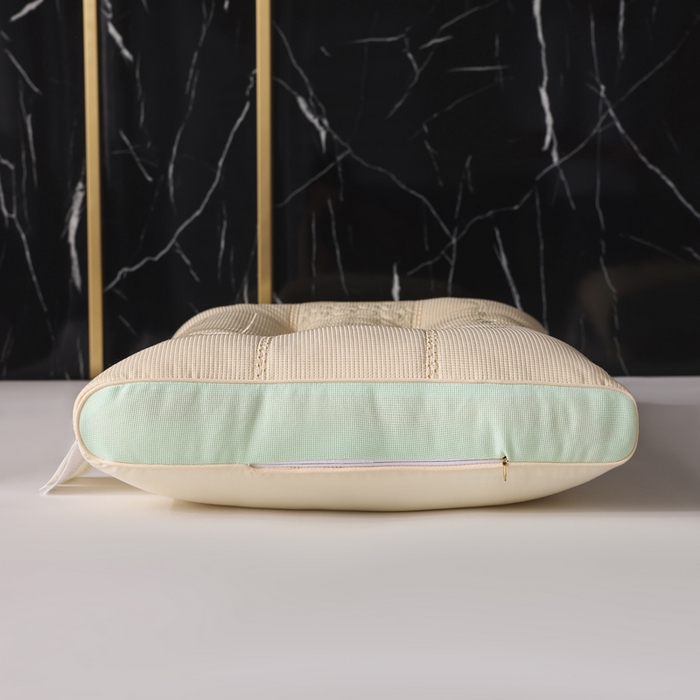 91家纺网 家纺一手货源 找家纺 蝶飞舞 2025新款云端护颈竹本入梦定型枕头枕芯 米咖色 48*74cm/900g