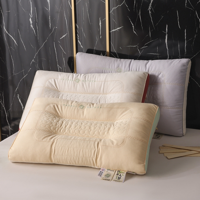 91家纺网 家纺一手货源 找家纺 蝶飞舞 2025新款云端护颈竹本入梦定型枕头枕芯 米白色 48*74cm/1000g