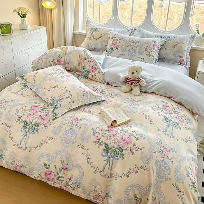 91家纺网 家纺一手货源 找家纺 西域种棉人·千百笠 2025新款全棉纯棉大学生宿舍100%新疆棉花被子被褥一整套枕头床垫三件套六件套 古典花束