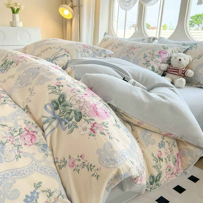 91家纺网 家纺一手货源 找家纺 西域种棉人·千百笠 2025新款全棉纯棉大学生宿舍100%新疆棉花被子被褥一整套枕头床垫三件套六件套 古典花束