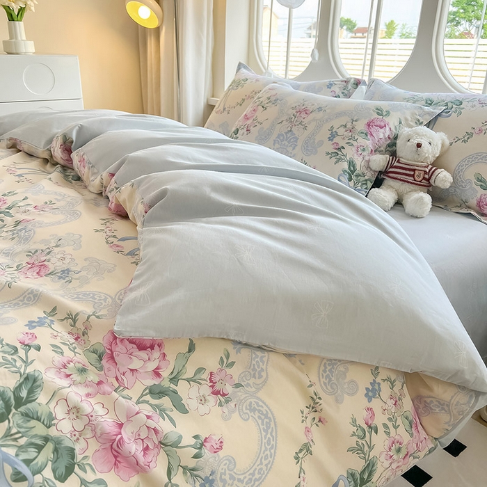 91家纺网 家纺一手货源 找家纺 西域种棉人·千百笠 2025新款全棉纯棉大学生宿舍100%新疆棉花被子被褥一整套枕头床垫三件套六件套 古典花束