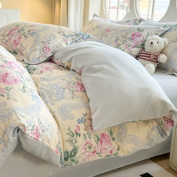 91家纺网 家纺一手货源 找家纺 西域种棉人·千百笠 2025新款全棉纯棉大学生宿舍100%新疆棉花被子被褥一整套枕头床垫三件套六件套 古典花束