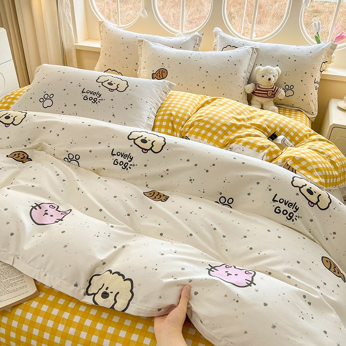 91家纺网 家纺一手货源 找家纺 西域种棉人·千百笠 2025新款全棉纯棉大学生宿舍100%新疆棉花被子被褥一整套枕头床垫三件套六件套 可爱猫