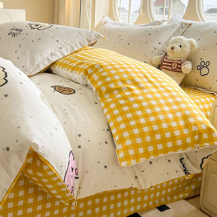 91家纺网 家纺一手货源 找家纺 西域种棉人·千百笠 2025新款全棉纯棉大学生宿舍100%新疆棉花被子被褥一整套枕头床垫三件套六件套 可爱猫