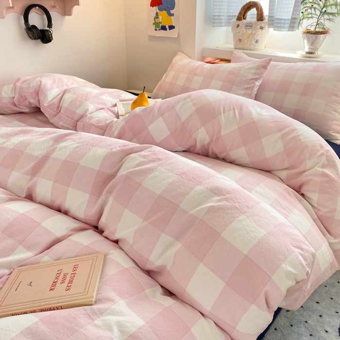 91家纺网 家纺一手货源 找家纺 （总）雨帆家纺 2025新款时尚印花水洗棉混搭四件套