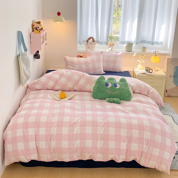 91家纺网 家纺一手货源 找家纺 （总）雨帆家纺 2025新款时尚印花水洗棉混搭四件套