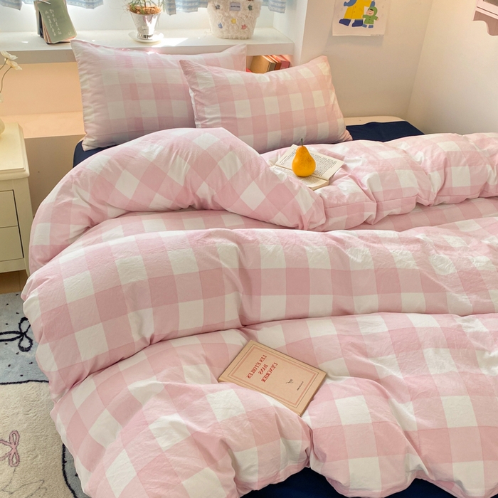 91家纺网 家纺一手货源 找家纺 （总）雨帆家纺 2025新款时尚印花水洗棉混搭四件套