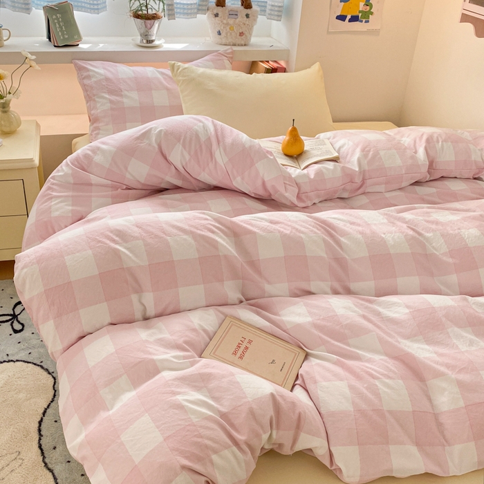 91家纺网 家纺一手货源 找家纺 （总）雨帆家纺 2025新款时尚印花水洗棉混搭四件套