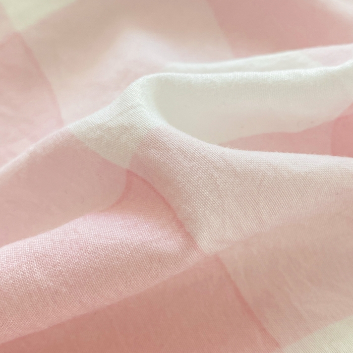 91家纺网 家纺一手货源 找家纺 雨帆家纺 2025新款时尚印花水洗棉混搭四件套 粉格绅士