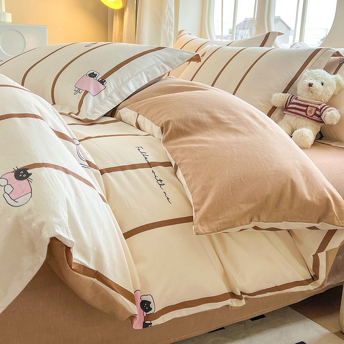 91家纺网 家纺一手货源 找家纺 西域种棉人·千百笠 2025新款全棉纯棉大学生宿舍100%新疆棉花被子被褥一整套枕头床垫三件套六件套 猫咪晚餐