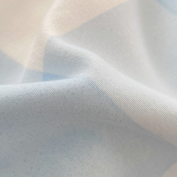 91家纺网 家纺一手货源 找家纺 雨帆家纺 2025新款时尚印花水洗棉混搭四件套 蓝格芝士