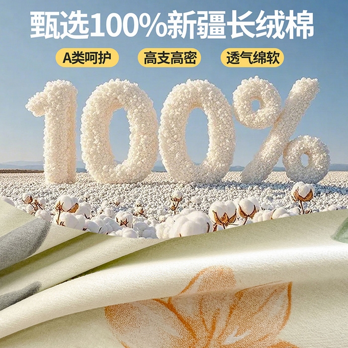91家纺网 家纺一手货源 找家纺 西域种棉人·千百笠 2025新款全棉纯棉大学生宿舍100%新疆棉花被子被褥一整套枕头床垫三件套六件套 梦幻香叶