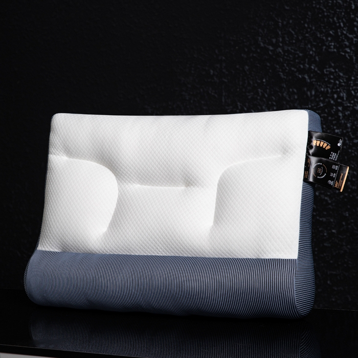 91家纺网 家纺一手货源 找家纺 蝶飞舞 2025新款反牵引颈椎分区枕头枕芯 3D-蓝色 1000g