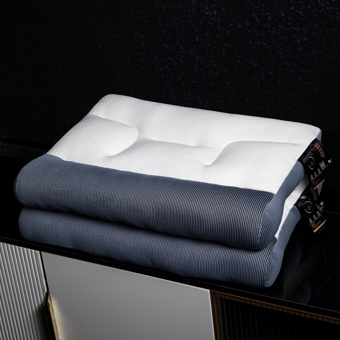 91家纺网 家纺一手货源 找家纺 蝶飞舞 2025新款反牵引颈椎分区枕头枕芯 3D-蓝色 900g