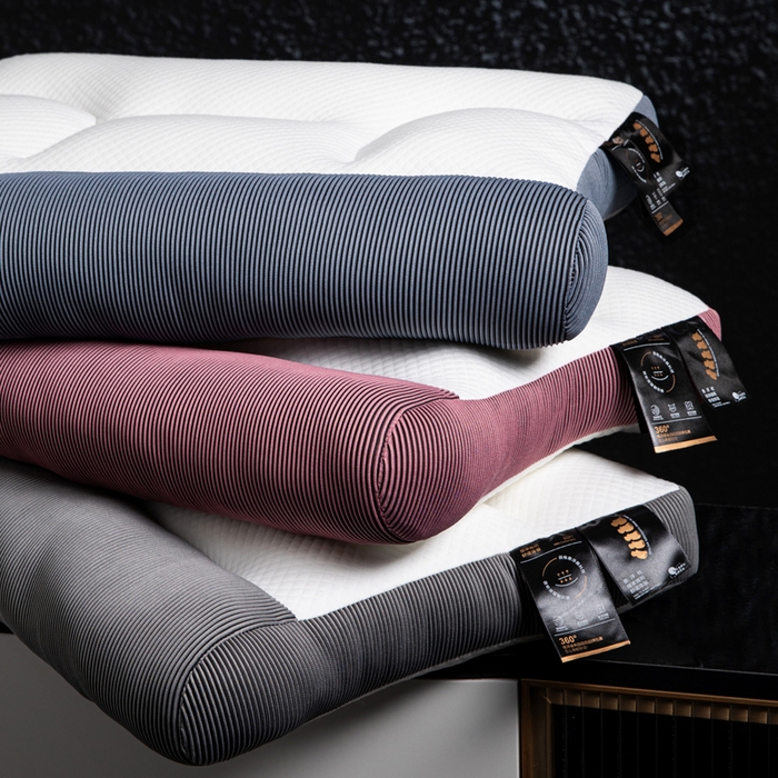 91家纺网 家纺一手货源 找家纺 蝶飞舞 2025新款反牵引颈椎分区枕头枕芯 3D-蓝色 1000g