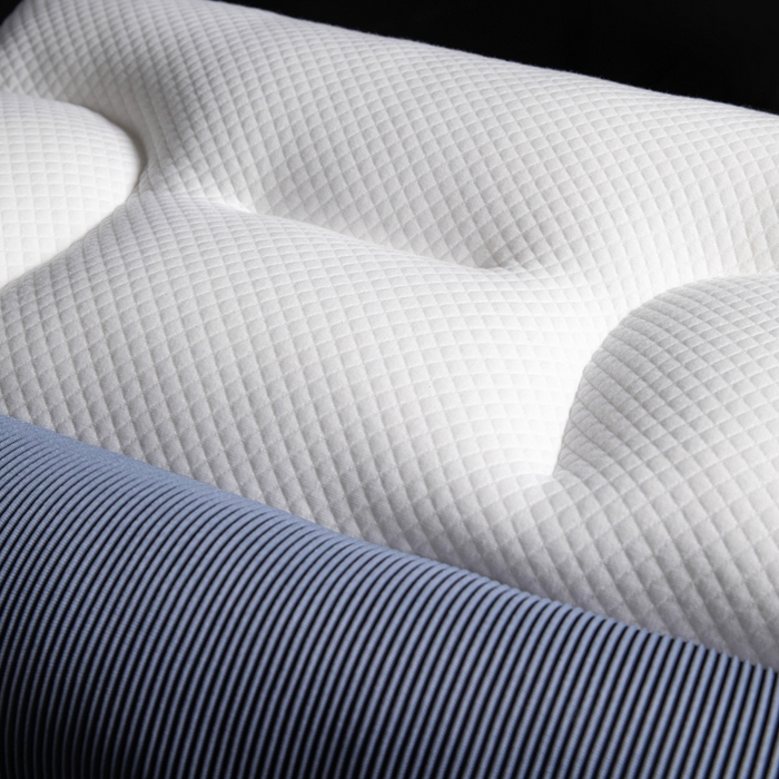 91家纺网 家纺一手货源 找家纺 蝶飞舞 2025新款反牵引颈椎分区枕头枕芯 3D-蓝色 900g