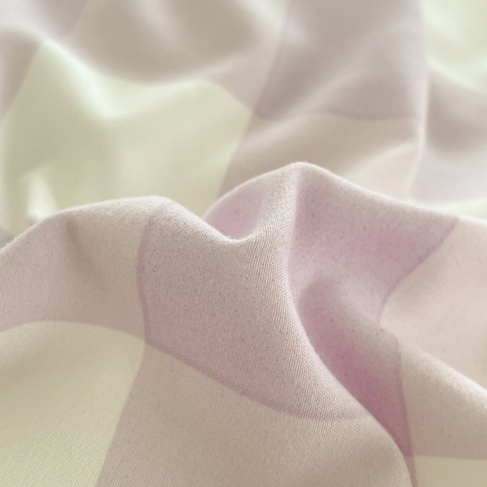 91家纺网 家纺一手货源 找家纺 雨帆家纺 2025新款时尚印花水洗棉混搭四件套 奶粉紫格