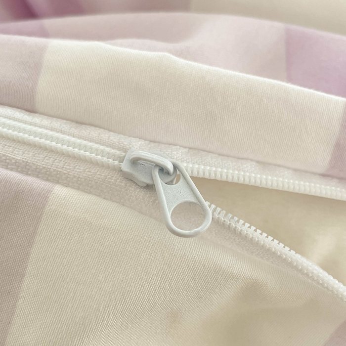 91家纺网 家纺一手货源 找家纺 雨帆家纺 2025新款时尚印花水洗棉混搭四件套 奶粉紫格