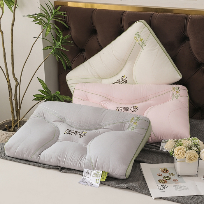 蝶飞舞 2025新款春茶小锦亲肤舒睡枕头枕芯 灰色分区枕 48*74cm