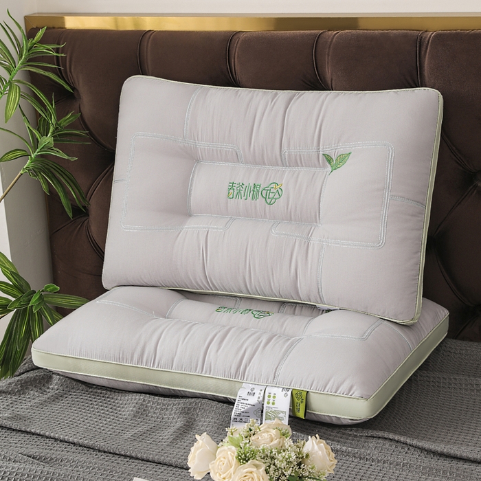 蝶飞舞 2025新款春茶小锦亲肤舒睡枕头枕芯 灰色保健枕 48*74cm